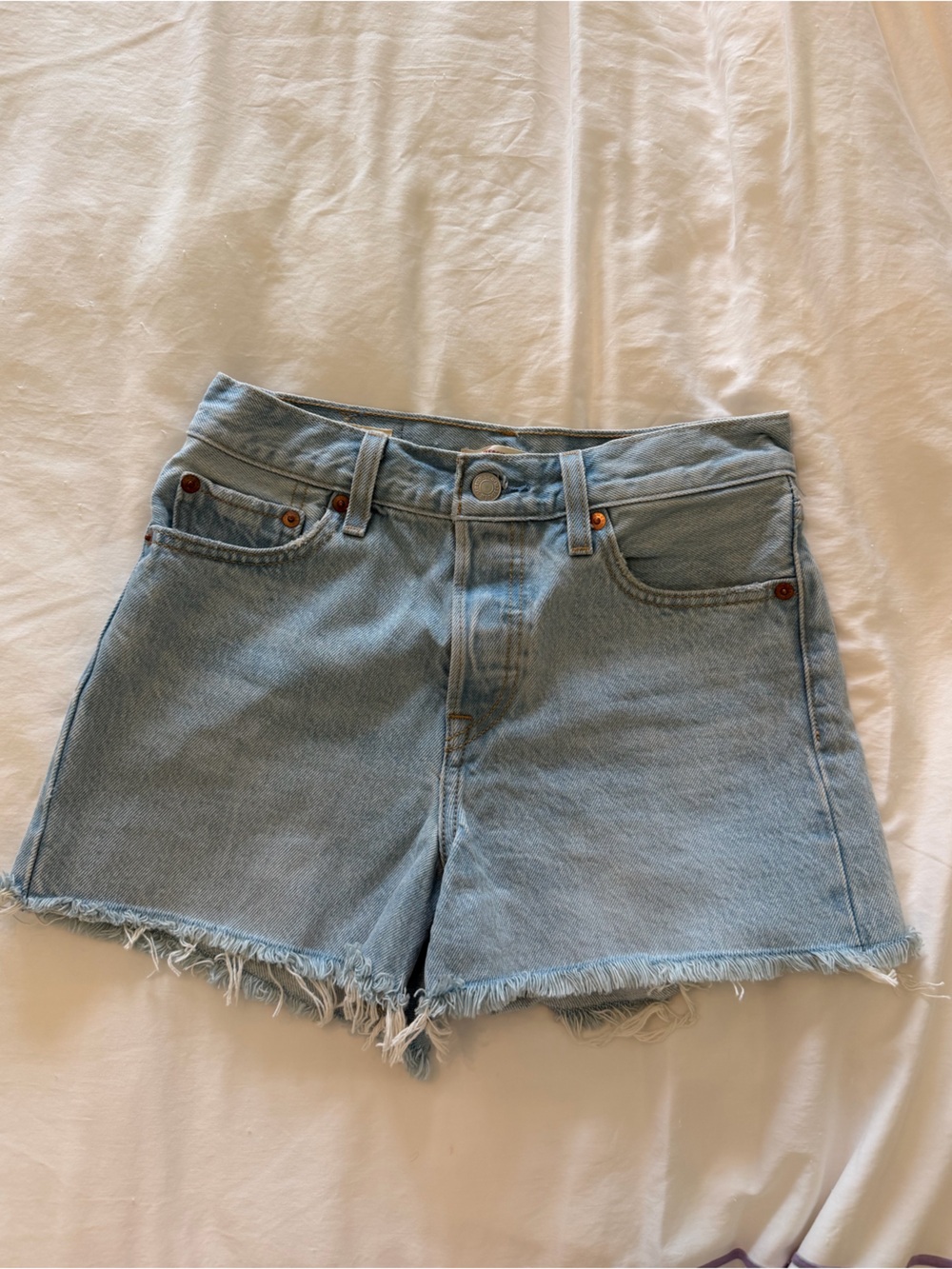 Levi's Light Blue Cutoff Denim Shorts